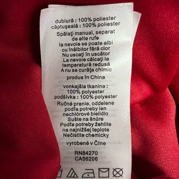 Davids Bridal Womens A Line Dress Red Short Sleeve Illusion Neck Button 6 New - Picture 10 of 11